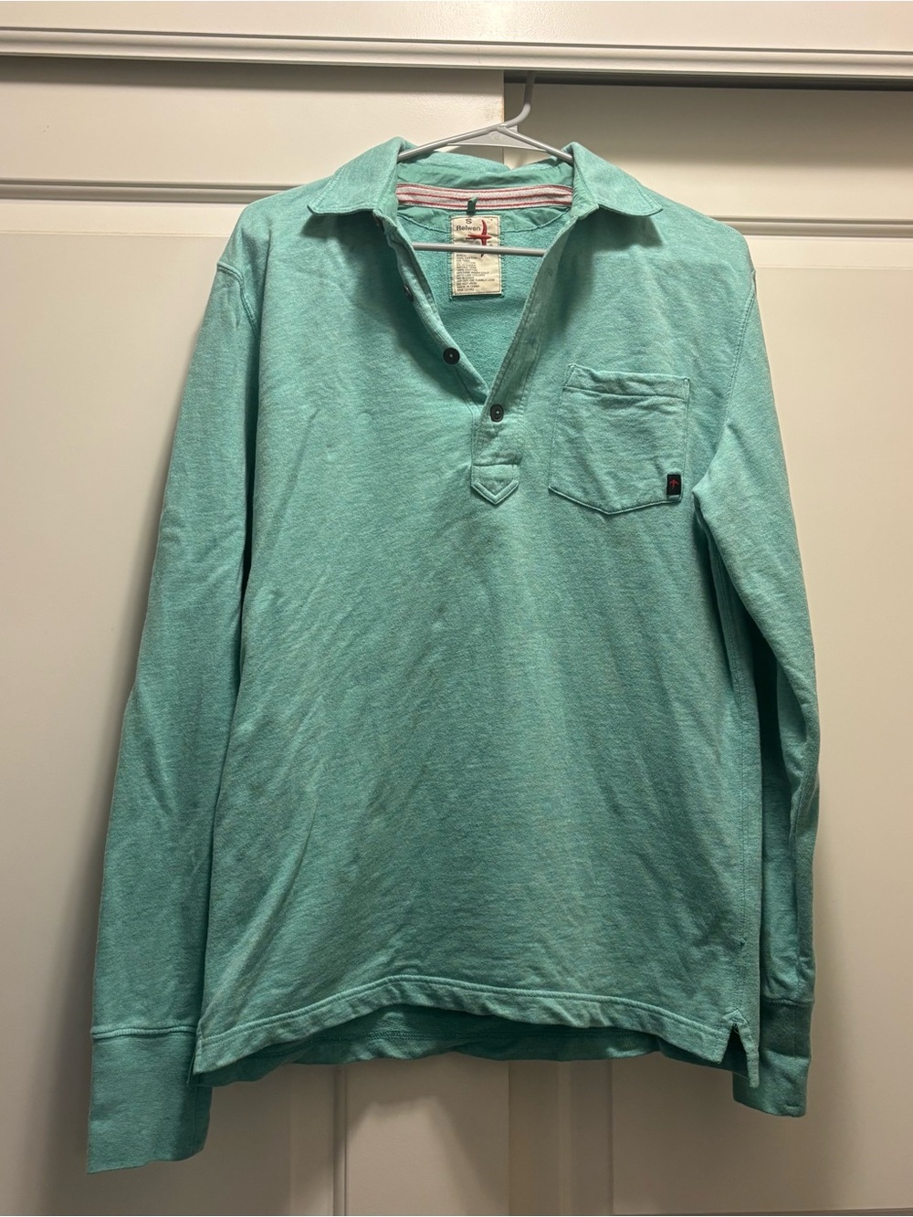 Relwen long sleeve Henley polo, size S